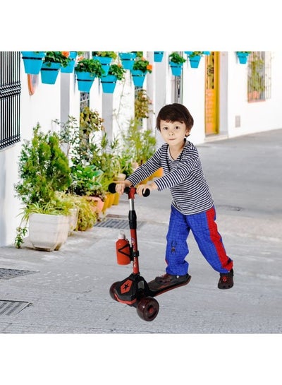 3 Wheel Scooter LED Flashing Wheels Height Adjustable Extra Wide Deck Kids Kick Scooter with Water Bottle Holder