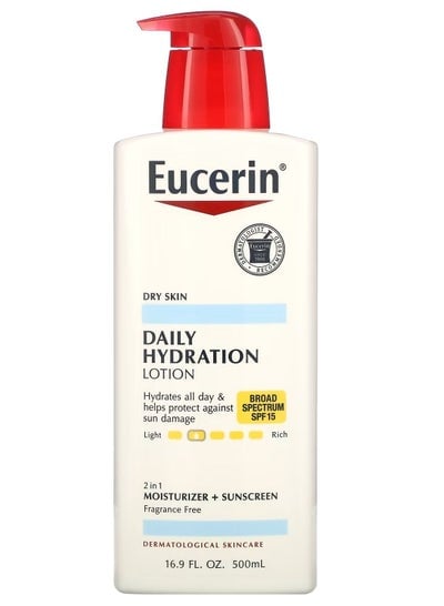 Eucerin Daily Hydration Lotion SPF 15 Fragrance Free 16.9 fl oz 500 ml