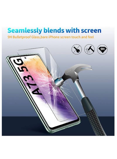 Protective Soft Silicone Slim TPU Anti-Scratch Camera Protection Case Cover With 2 Pack Tempered Glass Screen Protector For Samsung Galaxy A73 5G