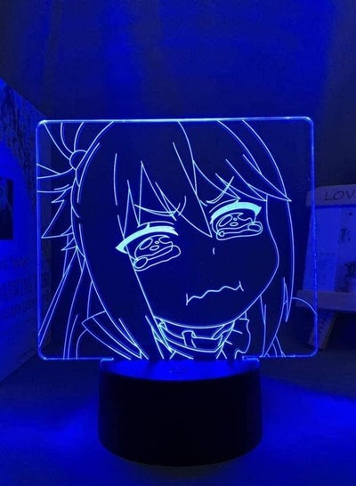 3D Night Light Anime Illusion Led Decor Led Light Anime KonoSuba Aqua for Kids Bedroom Decor Night Light Brithday Gift Room Desk 3D Lamp KonoSuba Manga