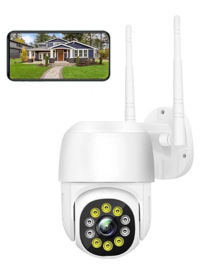 Security Outdoor Camera 1080P CCTV Wired Camera 2.4Ghz WiFi Surveillance Wireless Camera Home Security with 355°Pan 90°Tilt Auto Tracking Motion Detection Two-way Audio with Color Night Vision