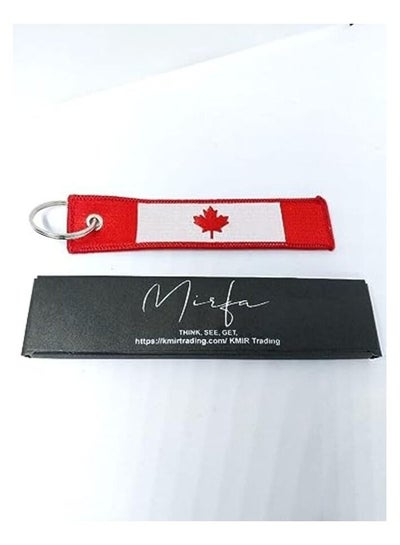 Canada Flag Keychain Tag with Key Ring, EDC for Motorcycles, Scooters, Cars and Gifts Flag Key Chain, 100% Embroidered