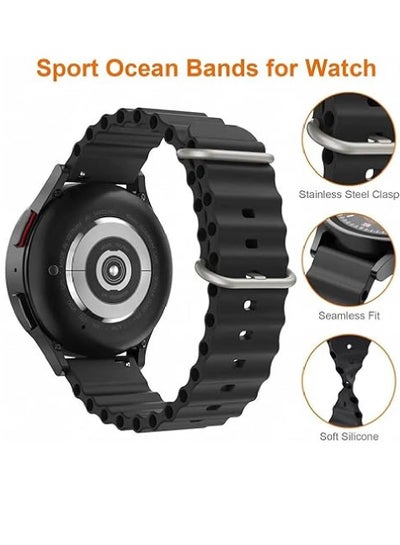 Replacement Ocean Silicone Sport Strap For Huawei Watch GT2 Pro Huawei GT4 46mm / watch 4 Pro / watch 4/ watch Ultimate / Huawei GT3 46mm/ Watch 3 / Watch 3 Pro / GT3 Pro Black