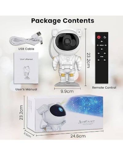 Galaxy Astronaut Star Projector Night Light with Timer, Remote Control, and 360° Adjustable Design - Perfect for Children, Adults, Baby Bedroom, Party Rooms, and Game Rooms, USB Powered Projector Lamp