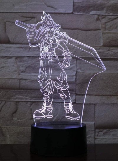 3D LED night light cloud conflict figure decoration boy child kid baby gift game Final Fantasy 7/16 color table lamp bedside neon light