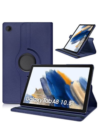 Galaxy Tab A8 10.5 Case - 360 Degree Rotating Stand [Auto Sleep/Wake] Folio Leather Smart Cover Case Blue
