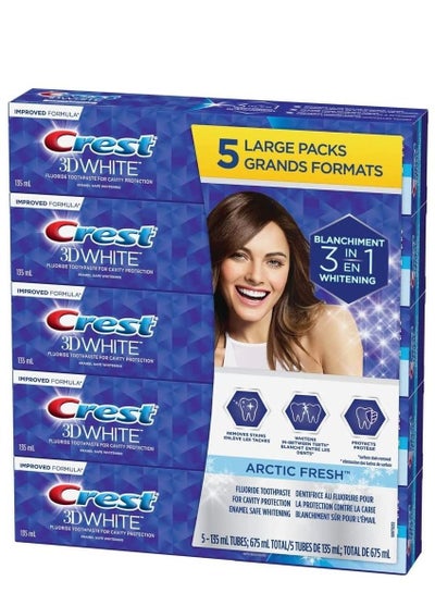 Crest 3D White Arctic Fresh Whitening Toothpaste 135 ml Pack of 5