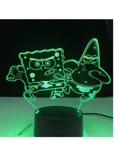 3D Illusion Lamp Led Night Light Cartoon Patrick Star Gift for Kids Room Decor Colorful Spongebob Squarepants Table Lamp Acrylic