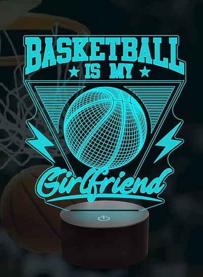 3D Illusion Lamp  Basketball is My Girlfriend LED Multicolor Night Lights for Kids Birthday Gift 16 Colors Changing Touch Decoration Nightlight Children Room Bedroom Toys Sports Fans