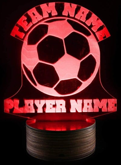 Football 3D Night Light Football Team Name Custom LED Lights Personalized Creative Lights