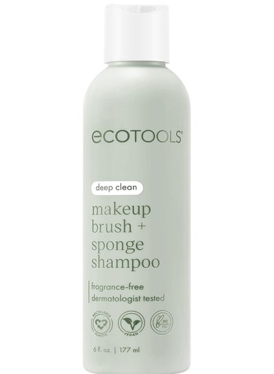 EcoTools Professional Cleanser for Brushes and Beauty Sponge Cleansing Shampoo for Brush and Fragrance Free, Hypoallergenic, Paraben Free 6 fl oz 177 ml bottle