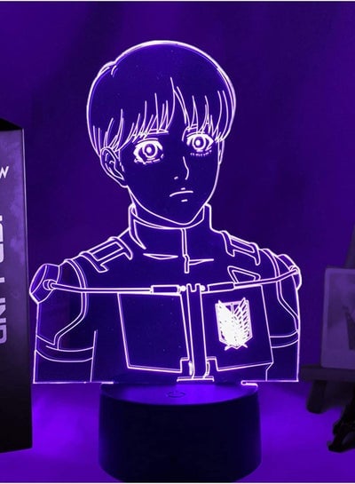 3D Multicolor Night Light LED Light Anime Attack on Titan Armin Arlert for Bedroom Decor Multicolor Night Light Kids Birthday Gift Manga Shingeki No Kyojin 3d Lamp  Color  16 color with remote