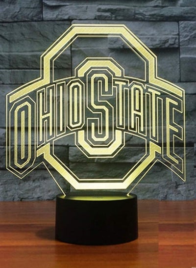 NCAA Ohio State University Team Logo Remote Control Multicolor Night Light Table Lamp Bedside Decor Toy Lamp for Gift