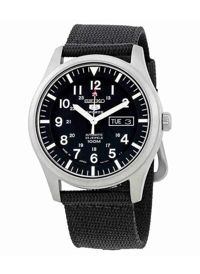 SEIKO 5 SPORTS Automatic made in Japan Black Dial Nylon Strap Watch SNZG15J1 Men's, Black, 42 mm (With 1 Extra Strap)
