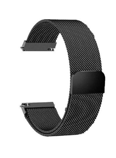 Adjustable Stainless Steel Mesh Replacement Watch Straps for Women Watches 20mm Black
