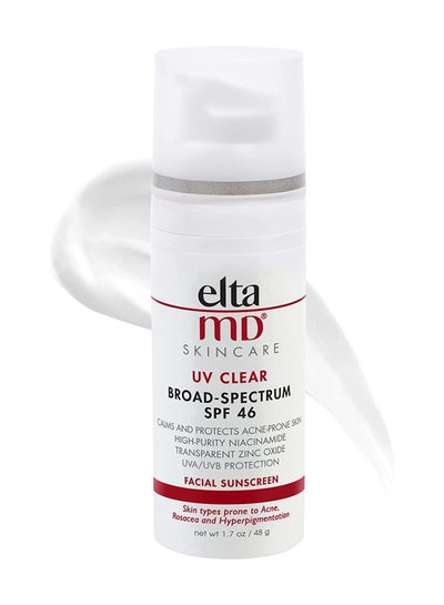 Sheer UVA UVB Sunscreen Cream SPF 46 Sensitive or Spotless Skin Oil-Free Dermatologist Recommended Formula 1.7 Ounce