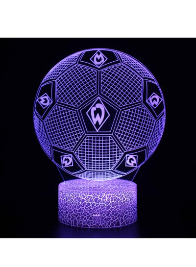 Five Major League Football Team 3D LED Multicolor Night Light Touch 7/16 Color Remote Control Illusion Light Visual Table Lamp Gift Light Team Wolfsburg FC