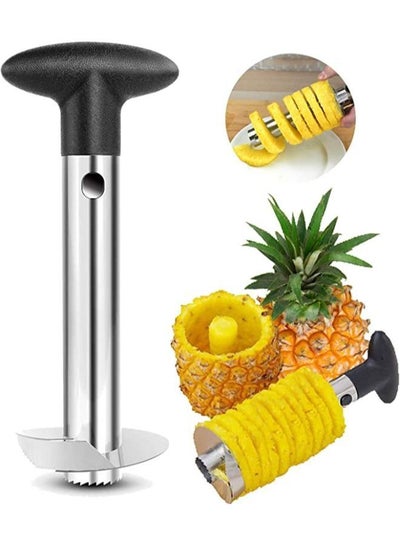 Stainless Steel Pineapple Core Remover Tool for Home & Kitchen with Sharp Blade for Diced Fruit Rings All in One Pineapple Tool Peeler