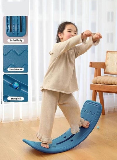 Smart Balancing Board Curvy Balance Board Home Sensory Training Indoor Fitness Smart Board Seesaw Capacity Blue 80KG