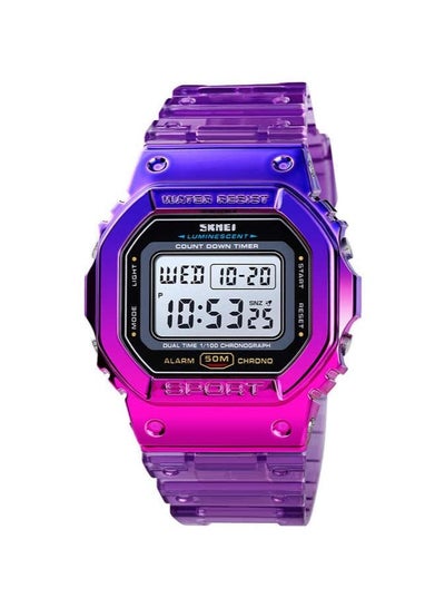 SKMEI 1622 Fashion Cool Girls Watches Electroplated Case Transparent Strap Lady Women Digital Wristwatch