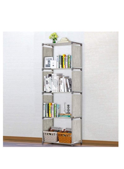 Multi-Function Book Shelf, Bookshelf Bookcase Shelves, Simple Assembly Storage Organizer Shelf (Grey, 5 shelf)