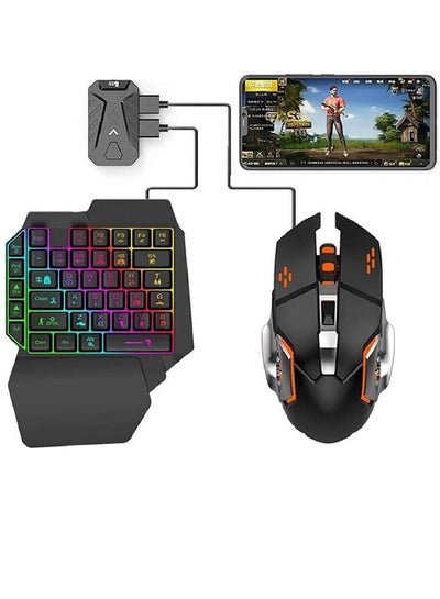 4 in 1 mobile gaming combo pack including keyboard and mouse Black