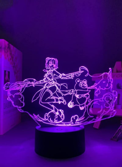 3D Illusion Light LED Night Light Genshin Impact Game Figurine LED Sensor Color Changing with Remote Control