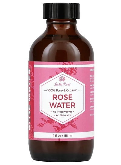 Pure and Organic Rose Water Hair Oil 4 oz 118 ml