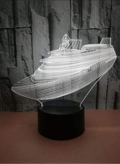 Yacht 3D Night Light For Kids, Ship 3D Optical Illusion Lamp, Warship Model Gift, Toys For Boys, 7 Year Old Boy Gifts, Boy Gift Age 7 6 5 4 3, Gifts For Boys 6 Years Old
