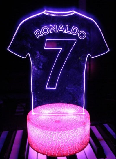 LED Table Light Football Player Figure Bedroom Decoration Acrylic Desk 3D Lamp Touch and Remote Mode Ronaldo 7