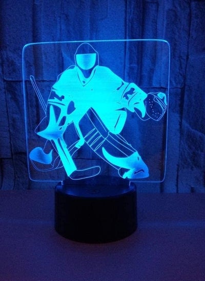 Multicolour Ice Hockey Player Night Lights 3D Illusion LED Sleeping Lamp Colourful Nightlight Decor 16 Color Remote
