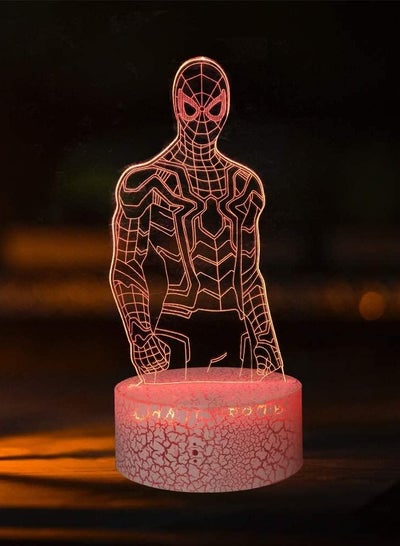 Superhero Man Figure Spiderman 3D LED Illusion Lamp USB Charge Lampara Sleeping Night Light for Teen Boys Room Decor Child Holiday Kids Toy