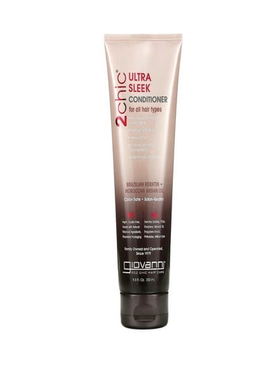 Giovanni 2chic  Ultra-Sleek Conditioner  For All Hair Types  Brazilian Keratin + Moroccan Argan Oil  8.5 fl oz (250 ml)
