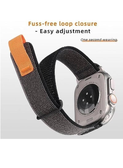 Compatible with Apple Watch Band 49mm 45mm 44mm 42mm 41mm 40mm 38mm, Nylon Weave Sport Loop Men Women Adjustable Pull Tab Strap for Apple Watch Ultra iWatch Series 8 7 6 5 4 3 2 1 SE