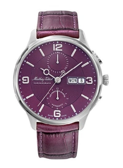 Mathey-Tissot Edmond Chrono Automatic Chronograph Purple Dial Men's Watch H1886CHATAR
