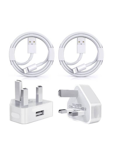 iPhone Charger Plug and Lightning Cable【Apple MFi Certified】2 Pack 3 pin USB Fast Wall Charging Power Adapter with 2 Pack 1M Lightning to USB Fast Charging Cord for iPhone 14/13/12/11/XS