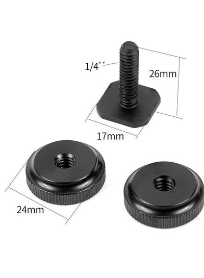 Dual Thumb Nut 1/4inch Thread Wheel Adapter For DSLR Camera Tripod Mount Plate