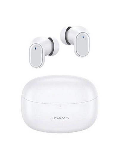USAMS-BH11 Earphone TWS Wireless Bluetooth Headset Noise Reduction Low-Latency Gaming Headphone with Charging Case - White