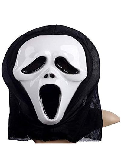 Brain Giggles Screaming Ghost Mask with Hood 42x20cm