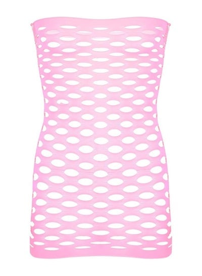 Women Mesh Fishnet Baby Doll Sleepwear - Pink