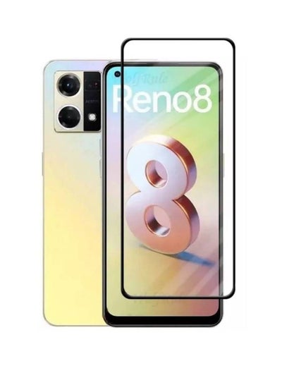 Full Coverage Tempered Glass Screen Protector For Oppo Reno 8 4G Clear/Black