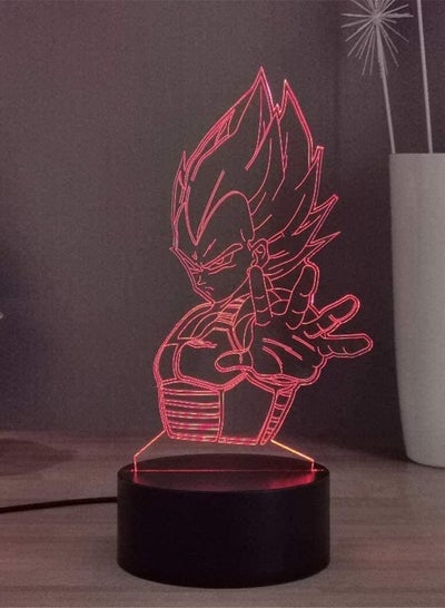 Multicolor Anime3D Illusion Lamp New Gift Night Light Bedside Table Lamp 16 Color Dimmable with Remote Smart Touch Dragon Ball Vegeta