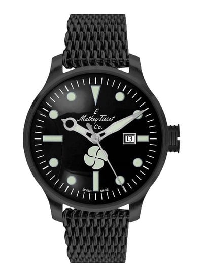 Mathey Tissot Men`s Elica Black Dial Watch - U121NN