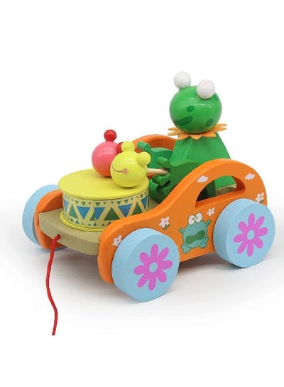 Wooden Frog Push Toys For Babies Learning To Walk Pull To Make Sounds Arms Moveable