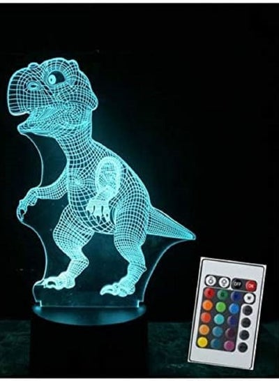 3D Illusion Dinosaur Novelty Toy Lamp 16 Color Led Touch Sleeping Nightlight Animal Light Glow In The Dark Toy Boys Birthday Gift