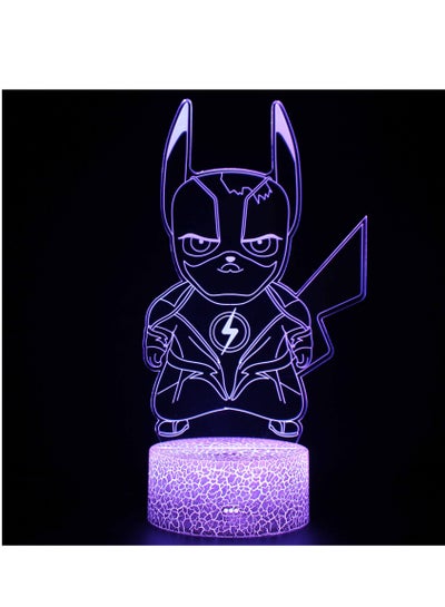 3D Illusion Go Pokemon Night Light 16 Color Change Decor Lamp Desk Table Night Light Lamp for Kids Children 16 Color Changing with Remote Pikachu Flash