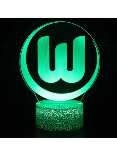 Five Major League Football Team 3D LED Multicolor Night Light Touch 7/16 Color Remote Control Illusion Light Visual Table Lamp Gift Light Team Wolfsburg