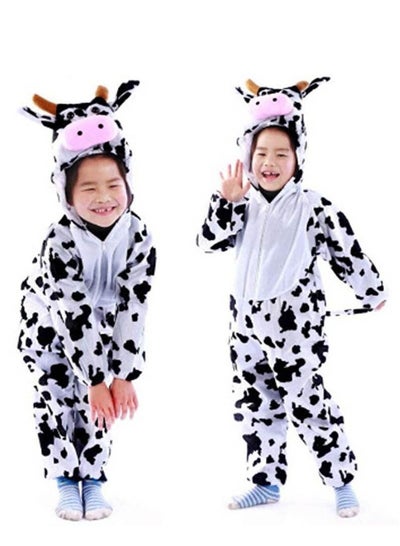Brain Giggles Cow Animal Plush Costume Design Halloween Carnival Party Jumpsuit for Kids Boys & Girls Medium