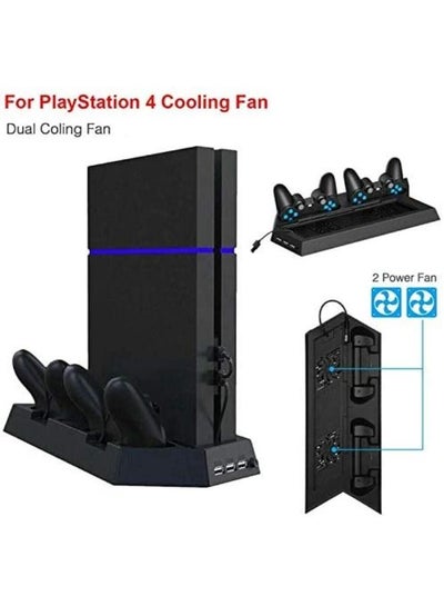 Charging Dock Station Stand Base with 3 USB Hub Port Cooling Fan for Sony Play Station 4 PS4 Controller