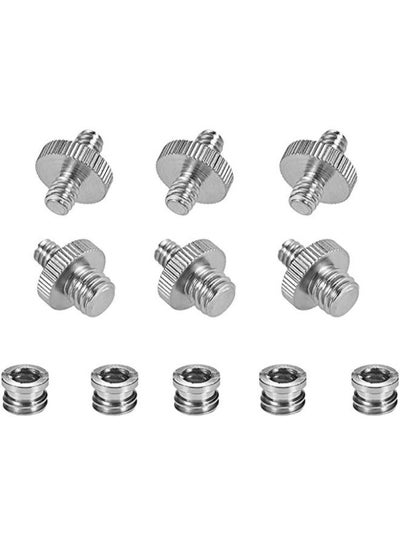 11 Pieces 1/4"-20 and 3/8"-16 Threaded Screw Adapter Mount Set Reducer Bushing Converter for Camera Tripod Monopod Ballhead Light Stand